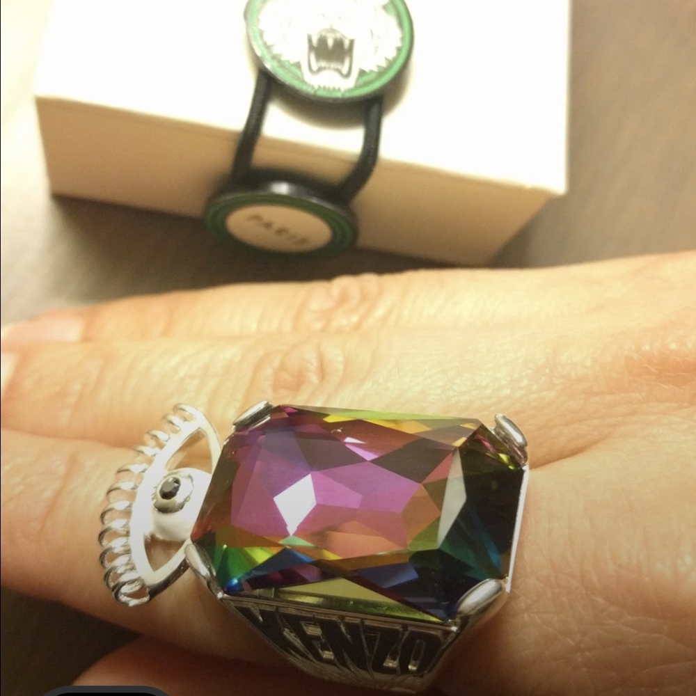 EUC Kenzo Paris holographic evil eye ring Sz 52 - Picture 10 of 10